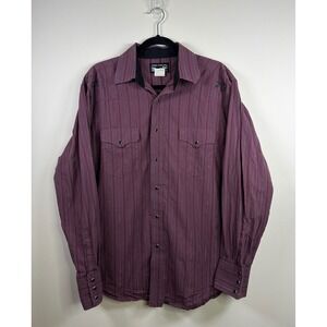 Authentic Wrangler Western Long Sleeve Button Up Shirt Size Large